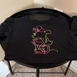 Disney Black Tee with Neon Outline